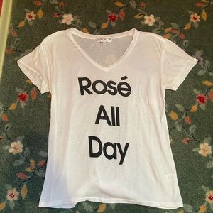 Wildfox “Rose All Day” v neck t shirt